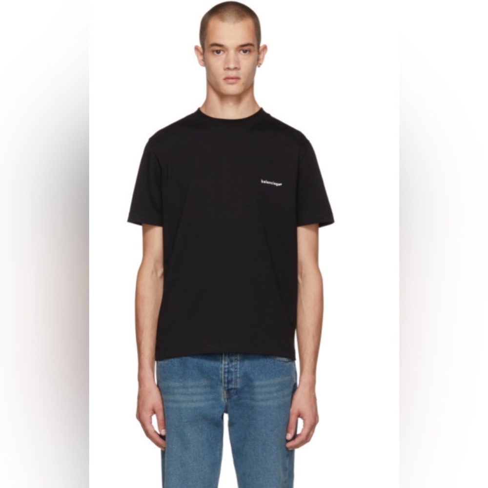 BALENCIAGA authentic Black Small Logo T-Shirt size extra small